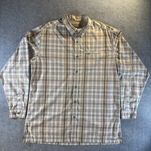 Field Gear XLT Men's Plaid Button Down Shirt Long Sleeve Earth Tones Extra Tall